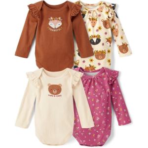 imageThe Childrens PlaceUnisex Babyand Newborn Everyday Long Sleeve BodysuitsHarvest Fall 4pack
