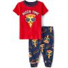 imageThe Childrens Place And Toddler Snug Fit 100 Cotton Short Sleeve Top and Pants 2 Piece Pajama SetPizza Time