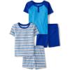 imageThe Childrens Place Boys 100 Cotton Sleeve Top and Shorts 2 Piece Pajama SetRenew Blue 2pack