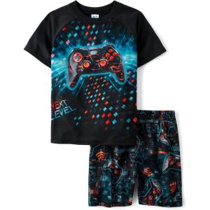 imageThe Childrens Place Boys Sleeve Top and Shorts 2 Piece Pajama SetNext Level Gamer