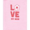 imageThe Childrens Place BabyGirls Love Mom Floral Snug Fit Cotton Zip Front One Piece Footed Pajama 2 PackTiara Pink