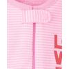 imageThe Childrens Place BabyGirls Love Mom Floral Snug Fit Cotton Zip Front One Piece Footed Pajama 2 PackTiara Pink