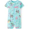 imageThe Childrens Place Baby Girls and Newborn 100 Cotton Short Sleeve Zip Front One Piece Footless PajamasMermaid