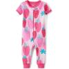 imageThe Childrens Place Baby Girls and Newborn 100 Cotton Short Sleeve Zip Front One Piece Footless PajamasStrawberries