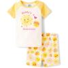 imageThe Childrens Place Baby Girls and Newborn 100 Cotton Sleeve Top and Shorts 2 Piece Pajama SetSunshine
