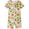 imageThe Childrens Place Baby Girls and Toddler Short Sleeve ZipFront One Piece Footless Pajama Snug Fit 100 CottonSunflowers