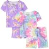 imageThe Childrens Place Baby Girls and Toddler Sleeve Top and Shorts Snug Fit 100 Cotton 2 Piece Pajama SetsUnicorn 2pack