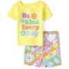 imageThe Childrens Place Baby Toddler Girl Sleeve Top and Shorts Snug Fit 100 Cotton 2 Piece Pajama SetBe Kind Everyday