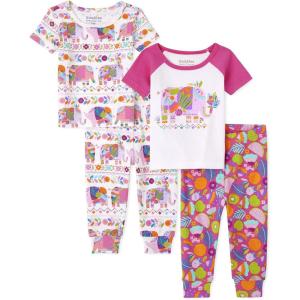 imageThe Childrens Place Baby Girls and Toddler Tie Front Denim Pull On ShortsPink Elephant Floral 2pack