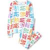 imageThe Childrens Place Baby Girls KidsPJ Long Sleeve Top and Pants Snug Fit 100 Cotton 2 Piece Pajama SetMulti Love