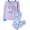 imageThe Childrens Place Girls 100 Cotton Long Sleeve Top and Pants 2 Piece Pajama SetTie Dye Horse