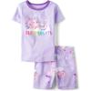 imageThe Childrens Place Girls 100 Cotton Sleeve Top and Shorts 2 Piece Pajama SetSleepsolotl