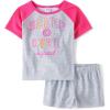 imageThe Childrens Place Girls Sleeve Top and Shorts 2 Piece Pajama SetSleepover Squad