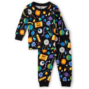 imageThe Childrens Place Baby and Kids Sibling Matching Holiday Pajama Sets CottonAllover Halloween Candy