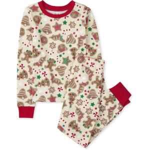 imageThe Childrens Place Baby and Kids Sibling Matching Holiday Pajama Sets CottonGingerbread Cookie