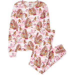 imageThe Childrens Place Baby and Kids Sibling Matching Holiday Pajama Sets CottonGingerbread House