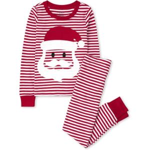 imageThe Childrens Place Baby and Kids Sibling Matching Holiday Pajama Sets CottonSanta Christmas Stripe