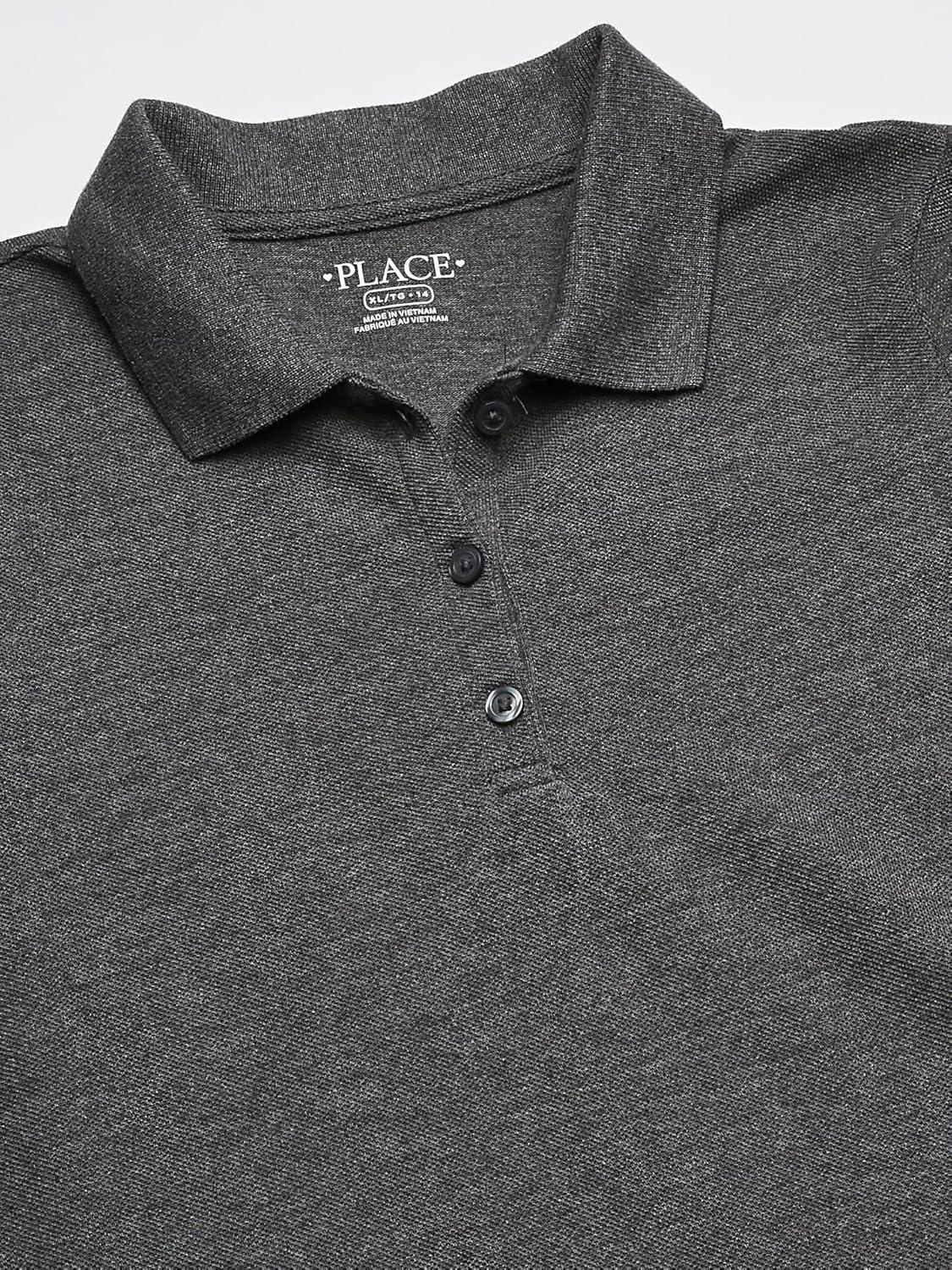 imageThe ChildrenS Place Girls Short Sleeve Picque Polo DressHeather Grey