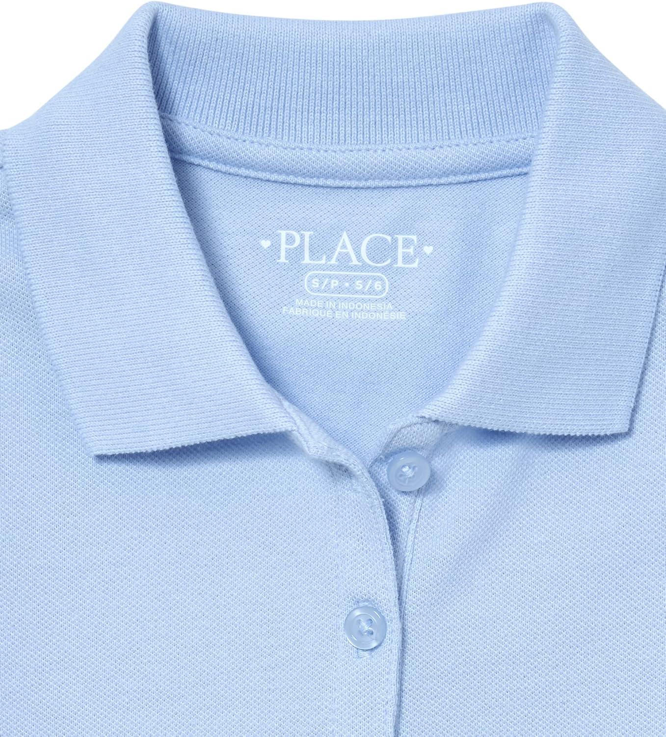 imageThe ChildrenS Place Girls Short Sleeve Picque Polo DressLt BlueTidal 2pack