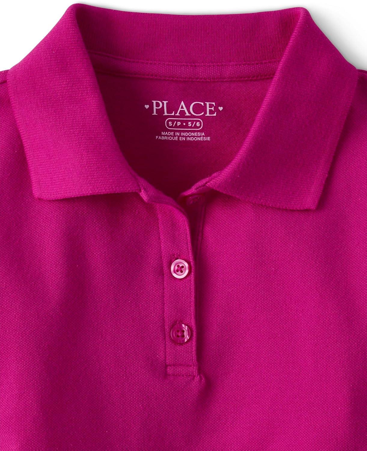 imageThe Childrens Place Multipack Short Sleeve Pique PoloAurora PinkSparkle PinkPurple 3pack