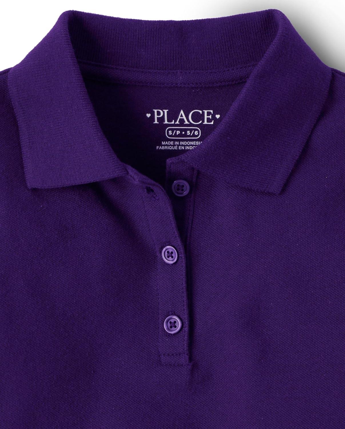 imageThe Childrens Place Multipack Short Sleeve Pique PoloPurpleRegal VioletWhite 3pack