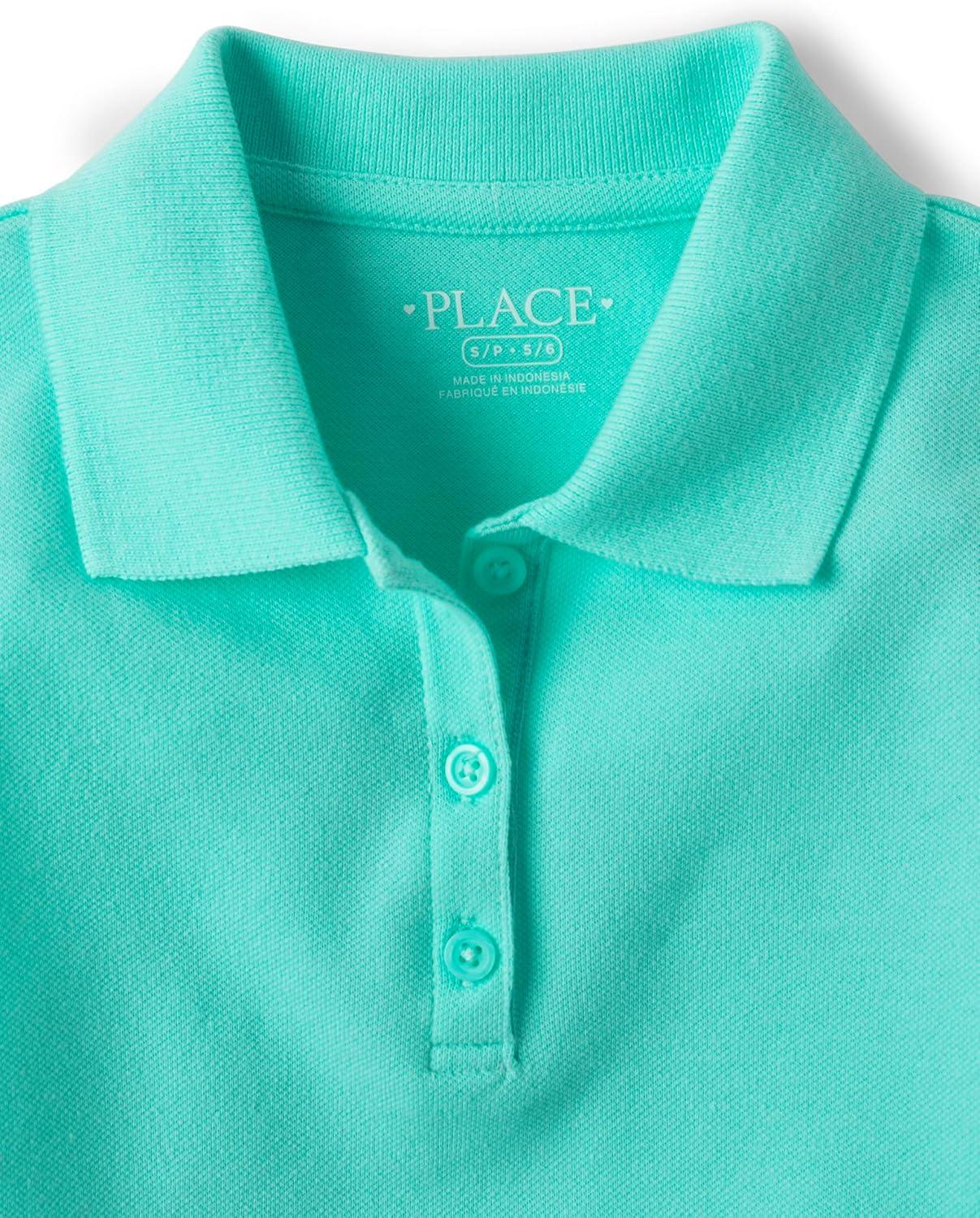 imageThe Childrens Place Multipack Short Sleeve Pique PoloSeafrostSparkle PinkPurple 3pack