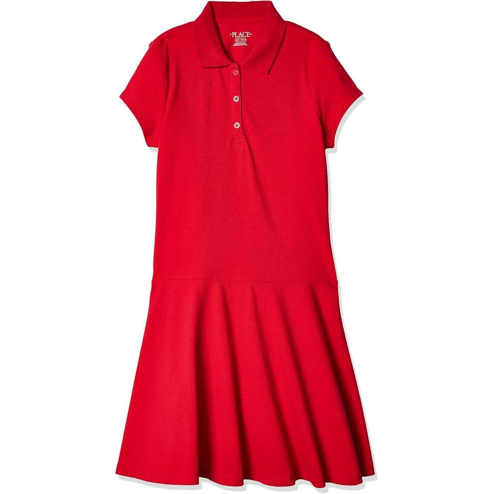 imageThe ChildrenS Place Girls Short Sleeve Picque Polo DressRuby
