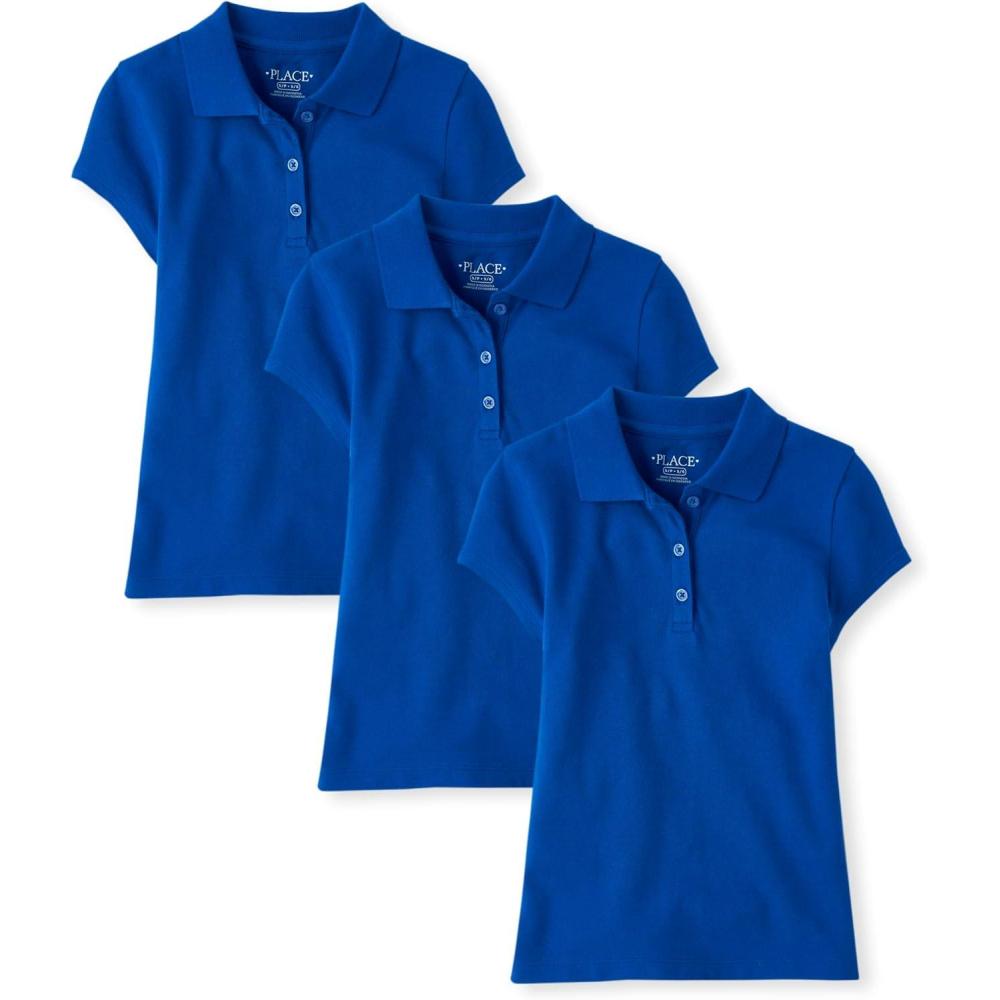 imageThe Childrens Place Multipack Short Sleeve Pique PoloRenew Blue 3pack