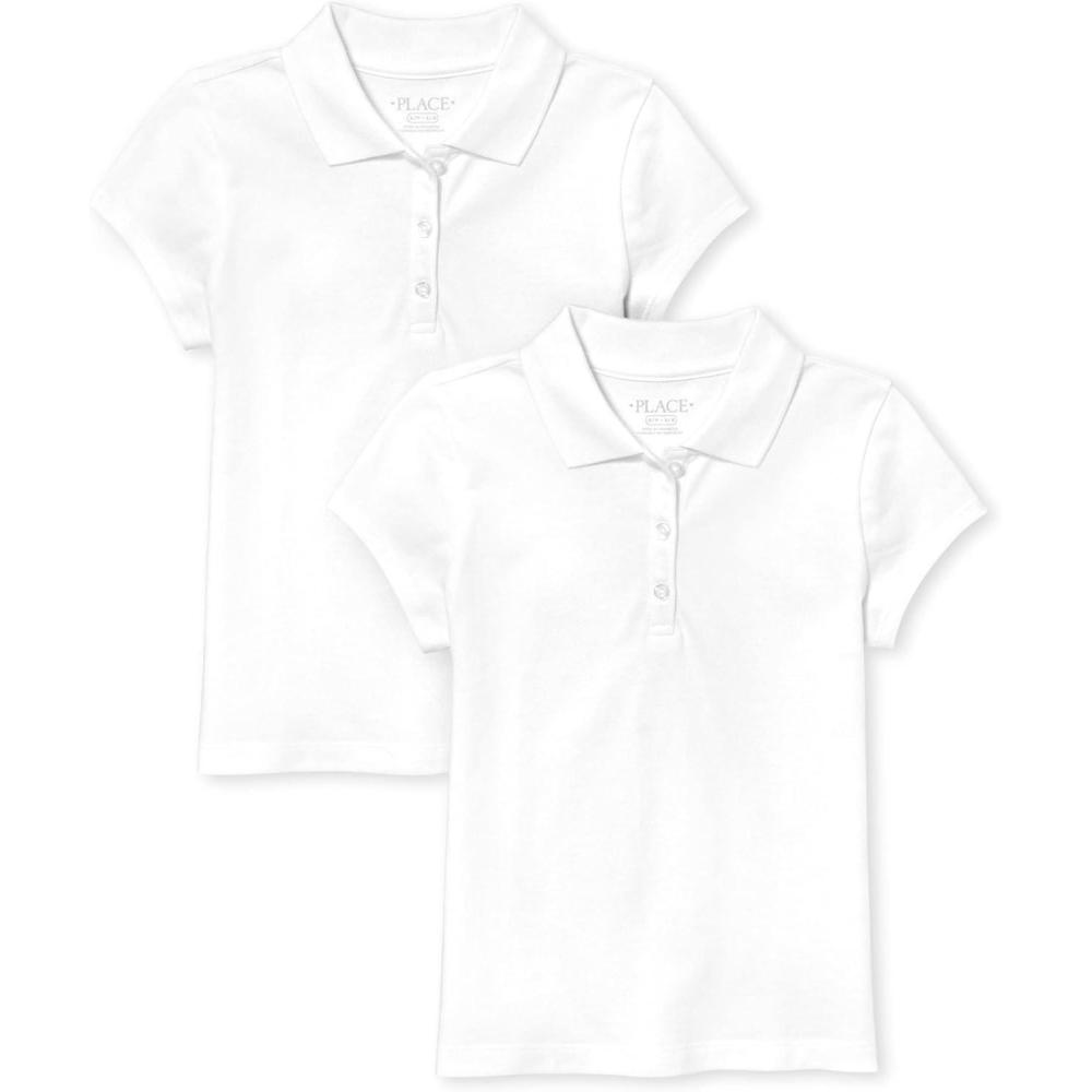 imageThe Childrens Place Multipack Short Sleeve Pique PoloWhite 2pack