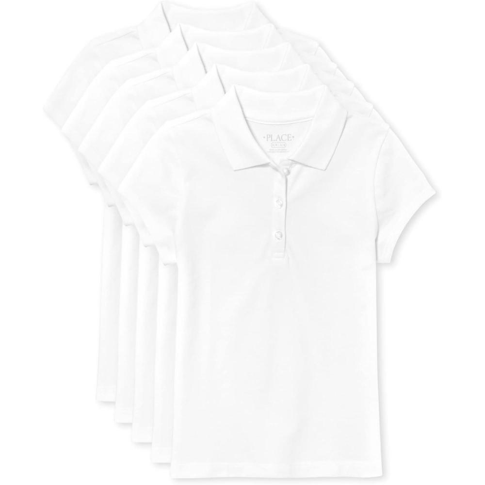 imageThe Childrens Place Multipack Short Sleeve Pique PoloWhite 5pack