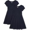 imageThe Childrens Place Girls Short Sleeve Basic Skater Dress 2 PackTidal 2pack