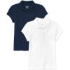 imageThe Childrens Place Multipack Short Sleeve Pique PoloTidalWhite 2pack
