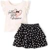 imageThe Childrens Place babygirls And Toddler Short Sleeve Shirt and Skirt 2 Piece OutfitWhite Daisy