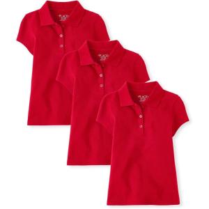imageThe Childrens Place Multipack Short Sleeve Pique PoloRuby 3pack