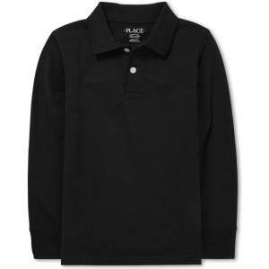 imageThe ChildrenS Place Boys Long Sleeve Pique PoloBlack