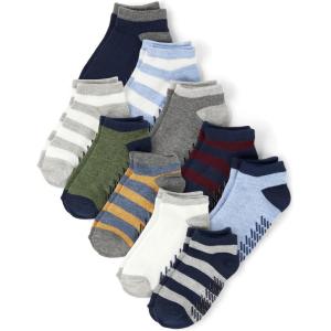imageThe Childrens Place Baby Boys and Toddler Ankle Socks Variety PackMulticolor Stripe 10pack