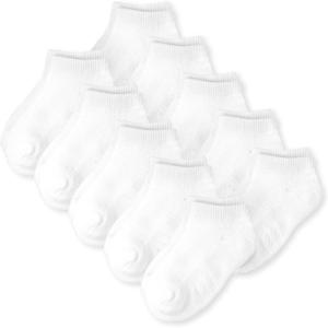 imageThe Childrens Place Baby Boys and Toddler Ankle Socks Variety PackWhite 10pack