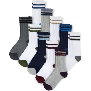 imageThe Childrens Place Boys Crew Socks Variety PackMulticolor 10pack