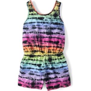 imageThe Childrens Place girls Casual Sleeveless Shorts RomperBlack Multicolor