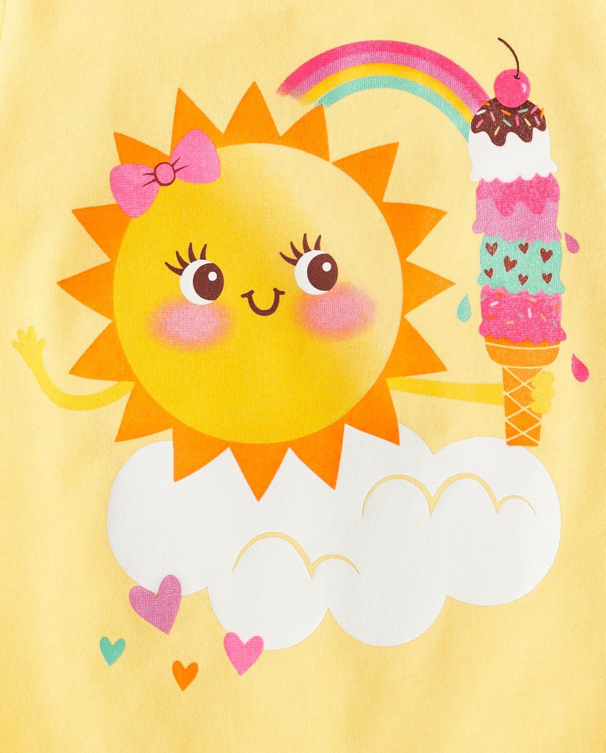 imageThe Childrens Place Baby Girls and Toddler Assorted Everyday Short Sleeve Graphic TShirtsmultipacksUnicornIce CreamFlamingo 3pack