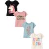 imageThe Childrens Place Baby Girls and Toddler DinosUnicornsButterflies Short Sleeve Graphic TShirtsmultipacksExtraUnicornCatsButterflies