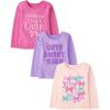 imageThe Childrens PlaceBaby Girlsand Toddler Assorted Everyday Long Sleeve Graphic TShirtsmultipacksCuteBowsSweet Kind 3Pack5 Years