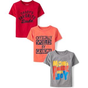 imageThe Childrens Place Baby Toddler Girl Short Sleeve Graphic TShirt 3PackDaddys FavSpoiledMoms Pride