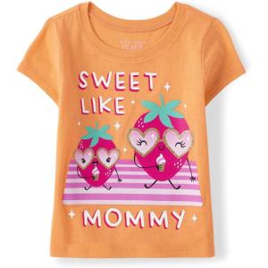 imageThe Childrens Place Baby Toddler Girl Short Sleeve Graphic TShirt 3PackSweet Like Mommy