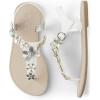imageThe Childrens Place Girls TStrap Sandals with Adjustable Ankle StrapWhite Flower