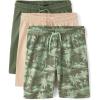 imageThe Childrens Place Boys Athletic Basketball ShortsTropicalSolid 3pack
