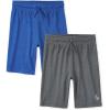 imageThe Childrens Place Boys Performance Basketball Shorts 2 PackBlueGrey 2pack