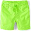 imageThe Childrens Place Boys Quick Dry Pull on Jogger Shorts 55quotShocking Green
