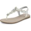 imageThe Childrens Place Girls TStrap Sandals with Adjustable Ankle StrapWhite Flower