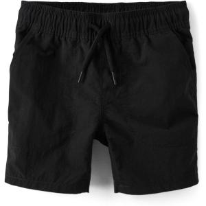 imageThe Childrens Place Boys Quick Dry Pull on Jogger Shorts 55quotBlack